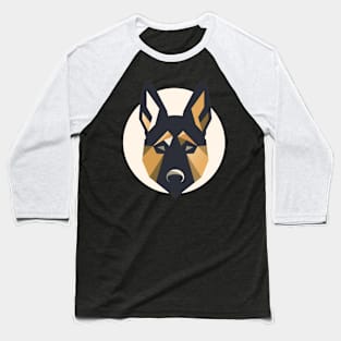 German Shepherd Minimal Geometric Style, Love Dogs Baseball T-Shirt